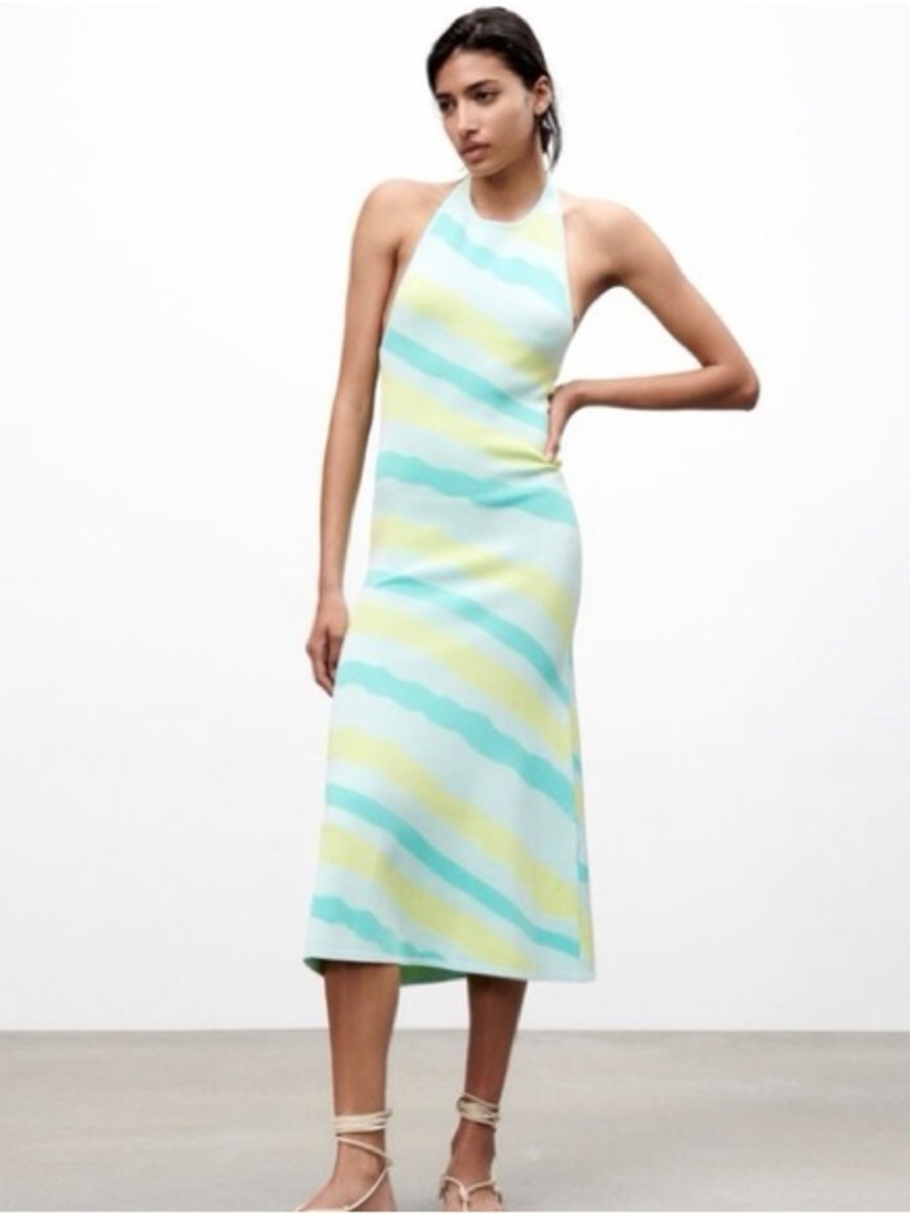 BLOGGERS FAVORITE Halter Stripe Maxi Dress